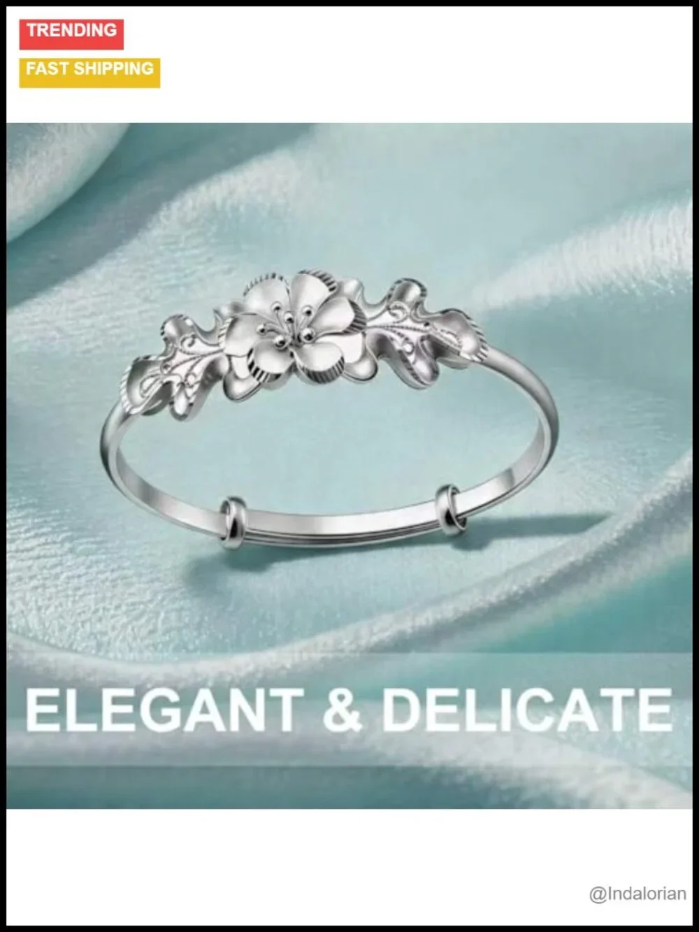 S925 Sterling Silver Adjustable Bangle Bracelet for Women, Elegant Small Size